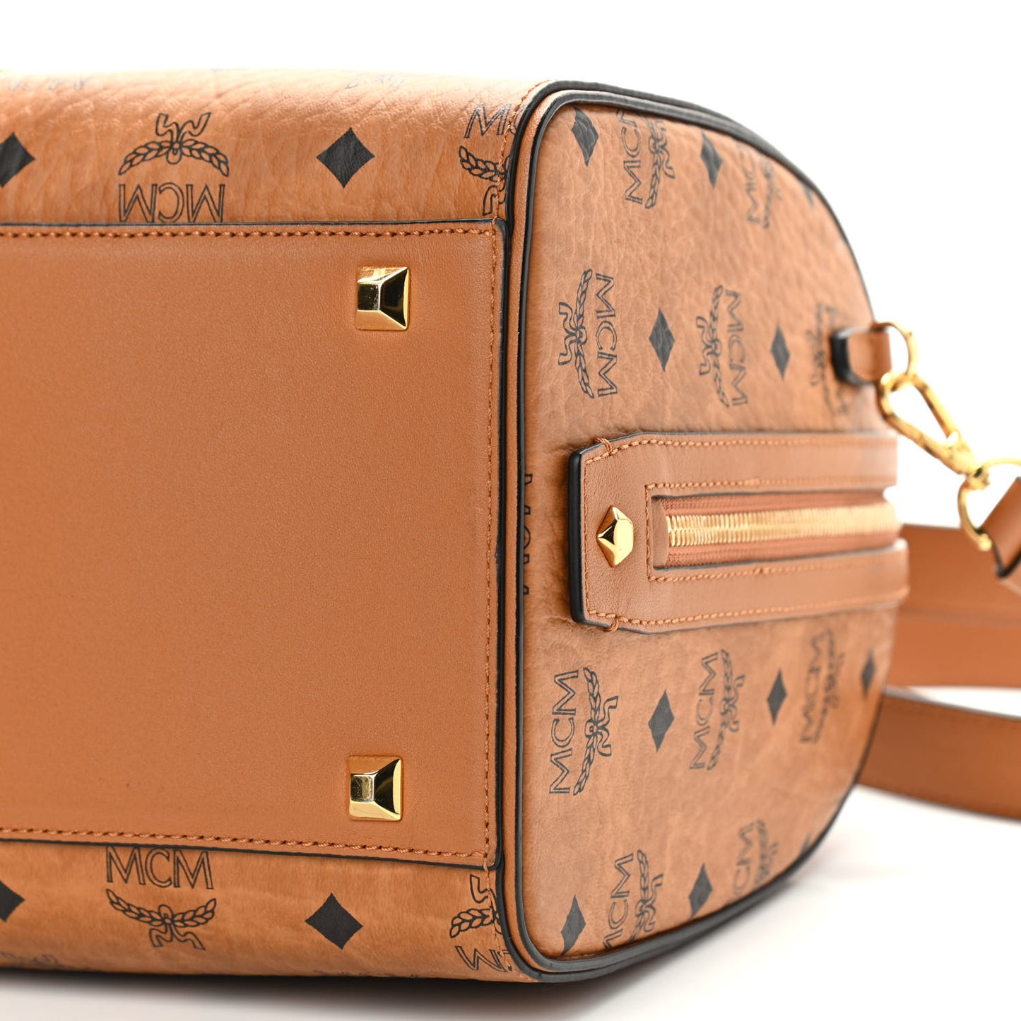 Visetos Medium Boston Bag Cognac