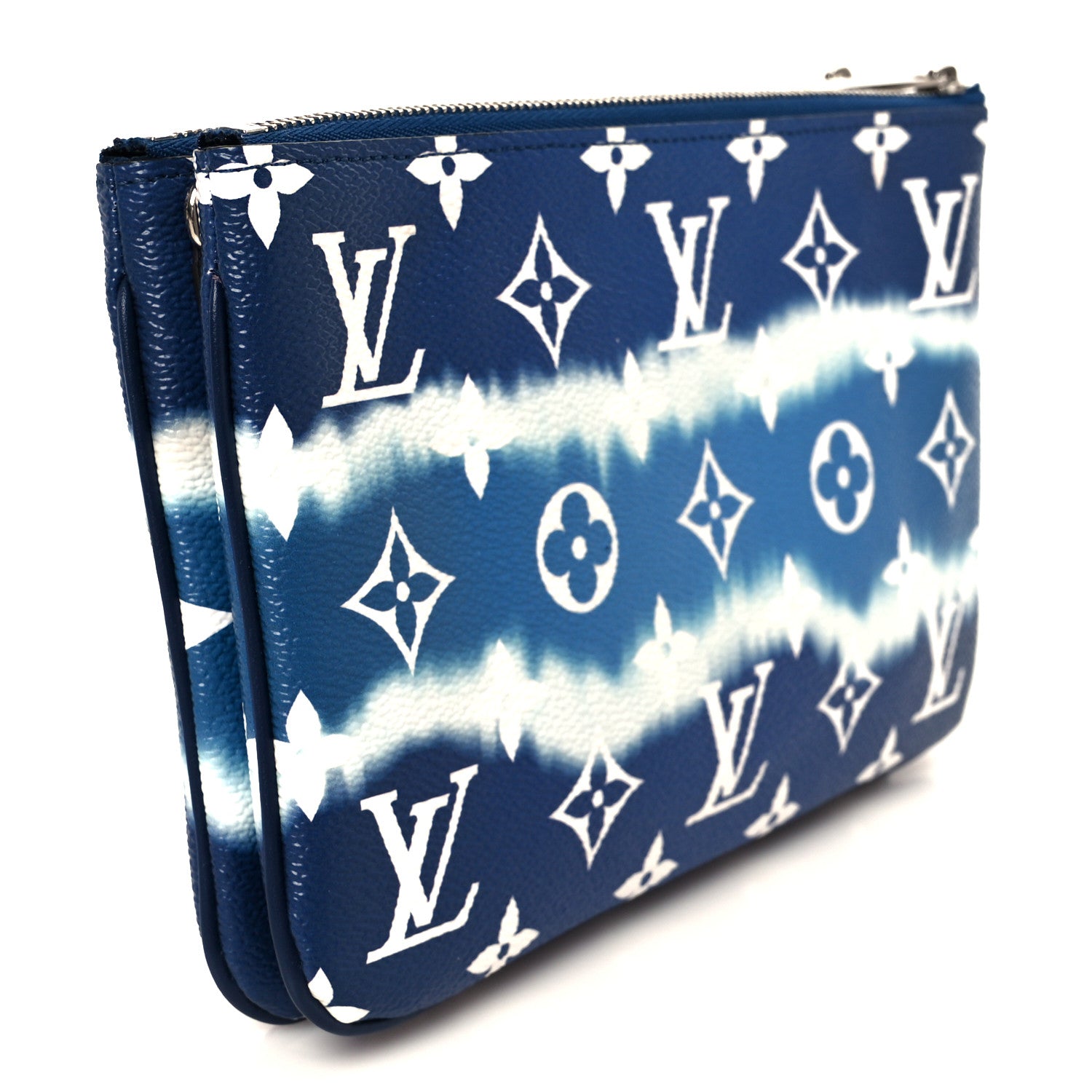 Louis Vuitton Monogram Giant Escale Double Zip Pochette Blue 3 of 10