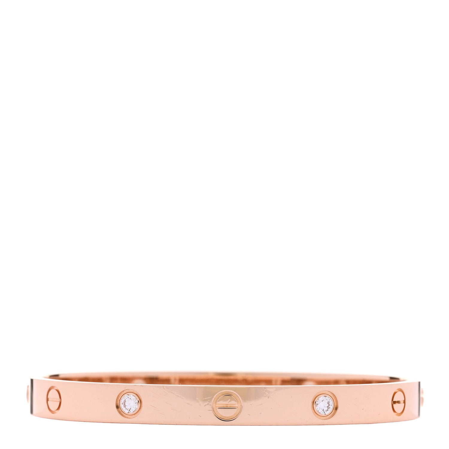 Cartier 18K Pink Gold 4 Diamond LOVE Bracelet 18 1 of 8