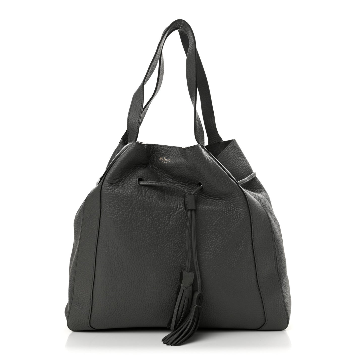 Heavy Grain Calfskin Millie Tote Charcoal