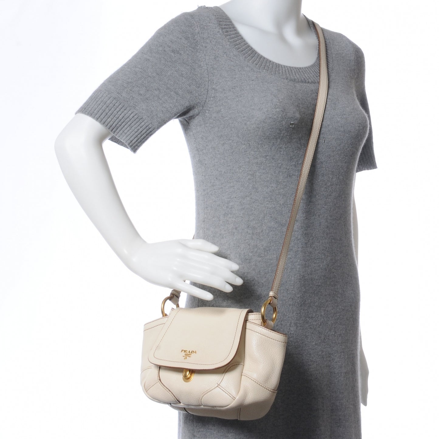 Vitello Daino Crossbody Bag Talco