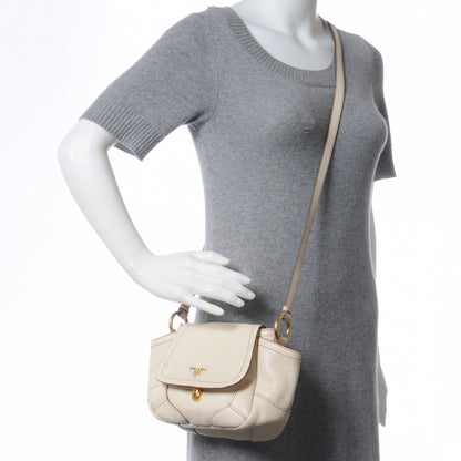 Prada Vitello Daino Crossbody Bag Talco 2 of 8