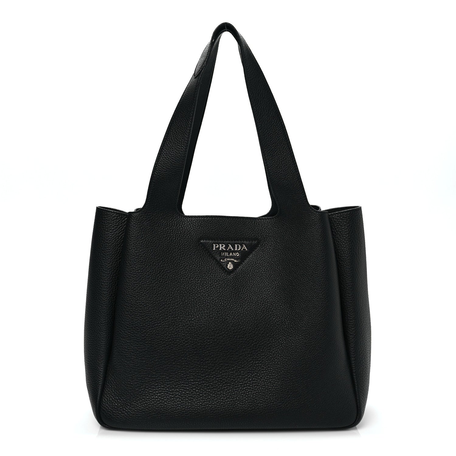 Prada Vitello Daino Soft Medium Dynamique Tote Black 1 of 8
