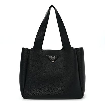 Prada Vitello Daino Soft Medium Dynamique Tote Black 1 of 8