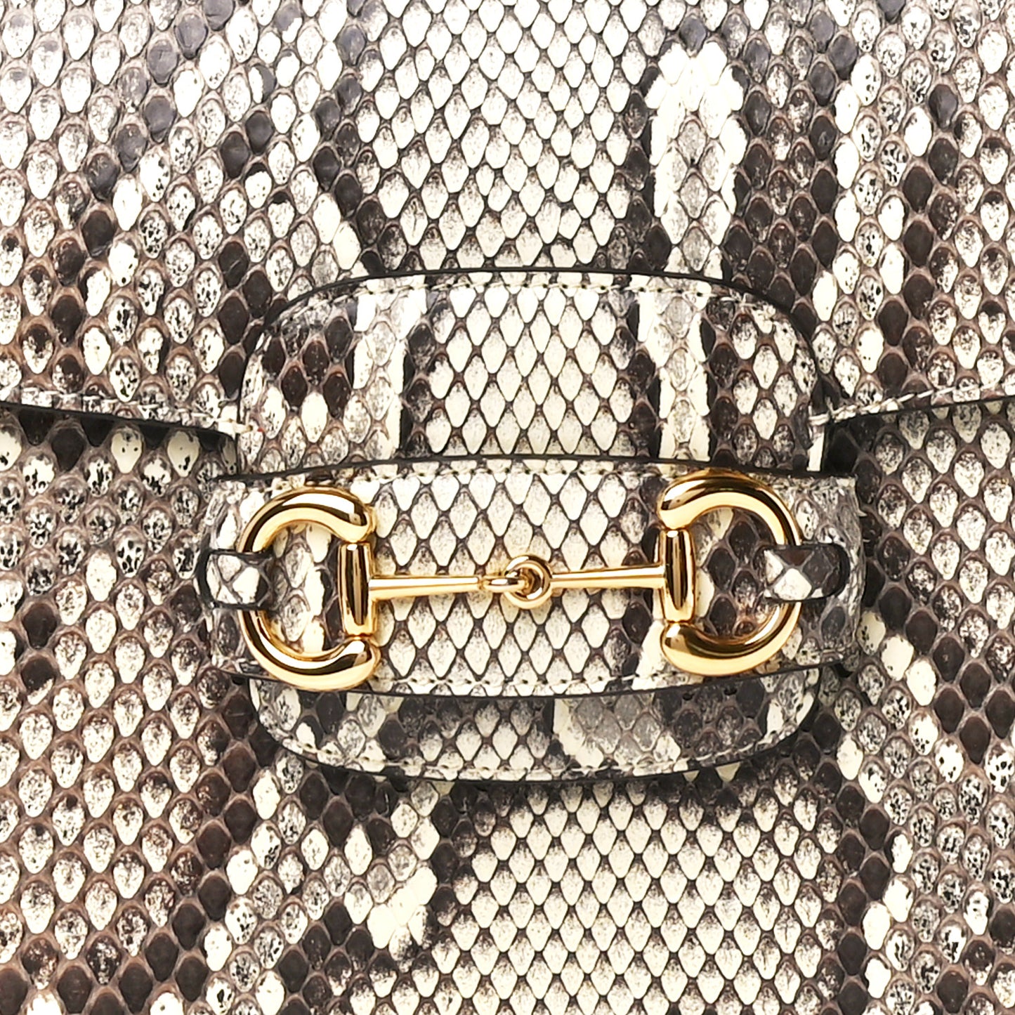 Snakeskin Horsebit 1955 Shoulder Bag Natural
