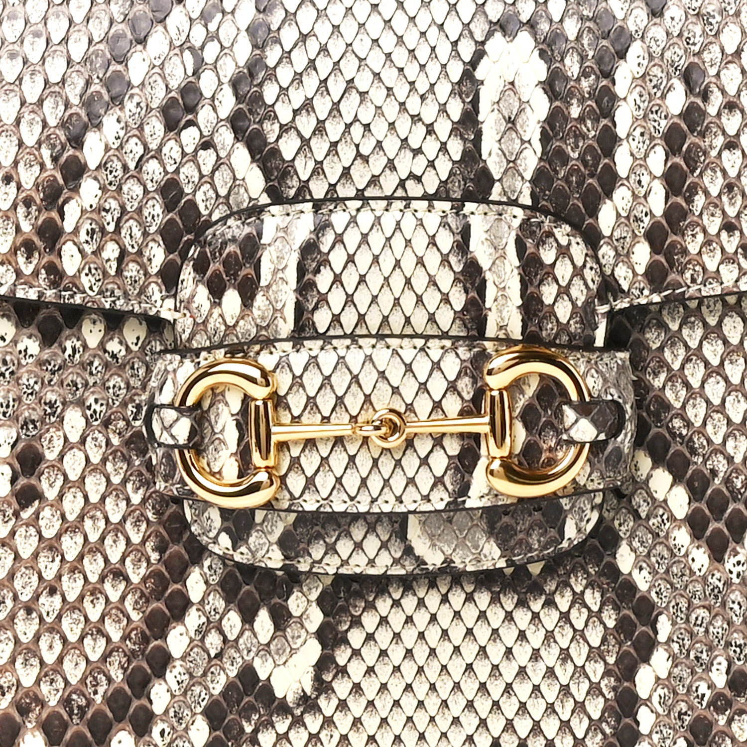 Gucci Snakeskin Horsebit 1955 Shoulder Bag Natural 10 of 13