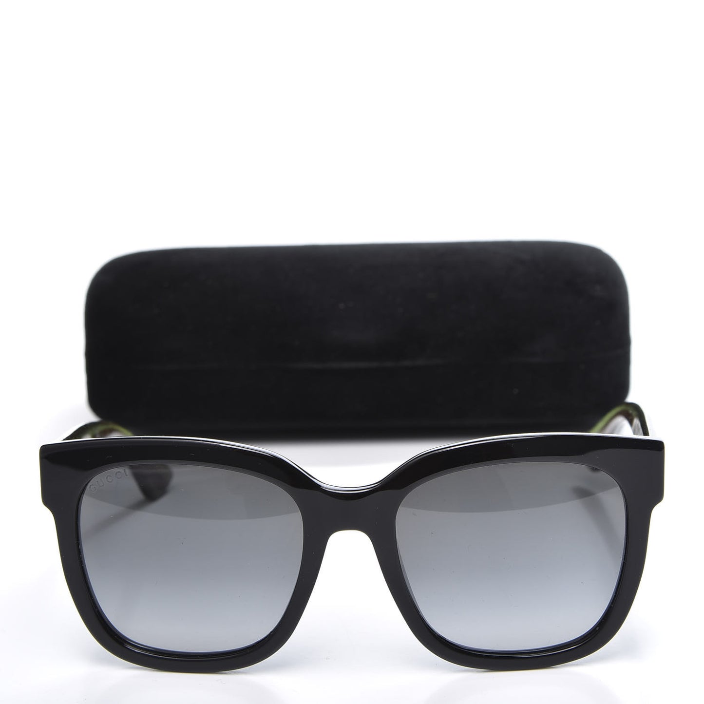Acetate Square Frame Web Glitter Sunglasses GG0034S Black Green