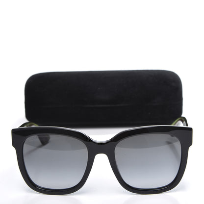 Gucci Acetate Square Frame Web Glitter Sunglasses GG0034S Black Green 9 of 9