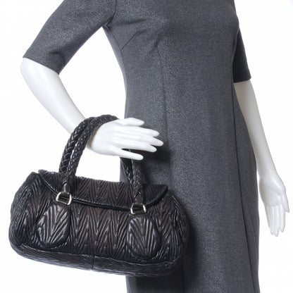 Prada Nappa Chevron Satchel Dark Brown 2 of 9