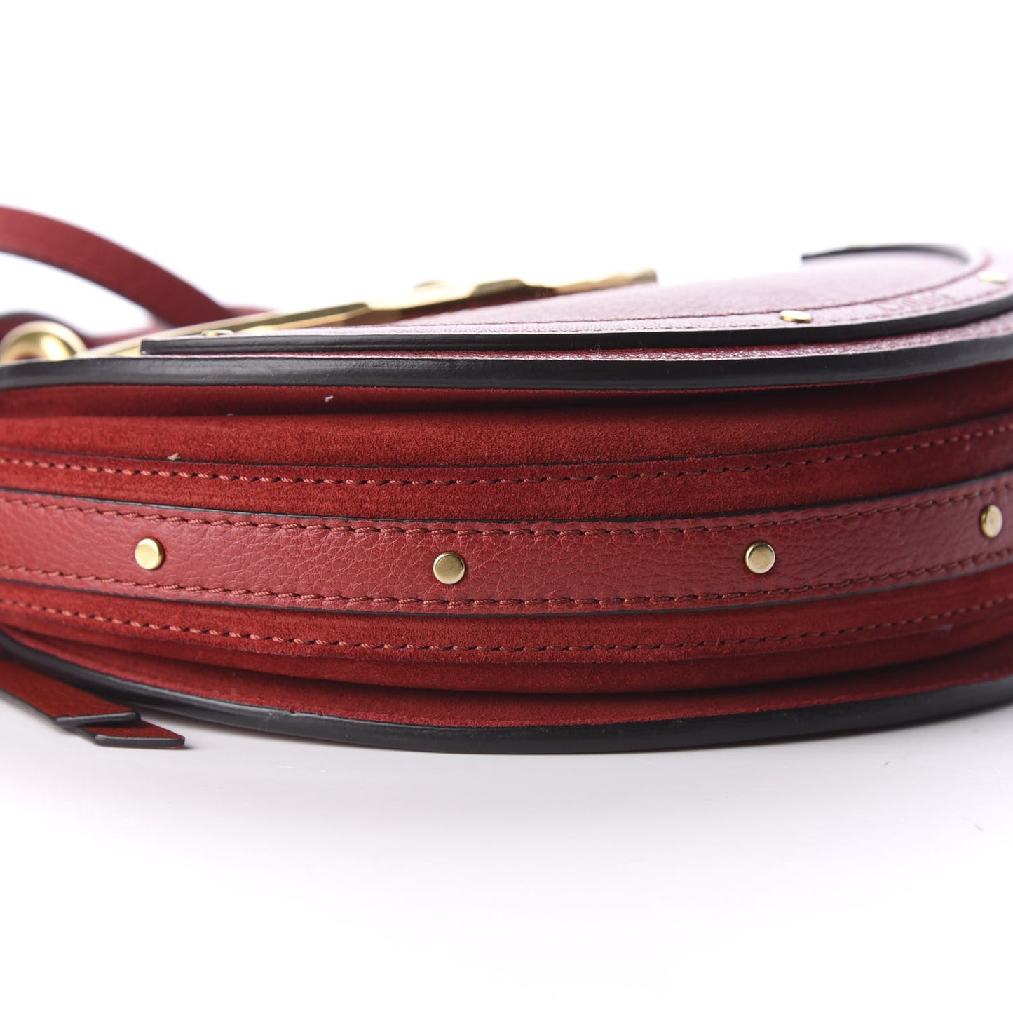 Shiny Goatskin Smooth Calfskin Suede Small Pixie Bag Dahlia Red