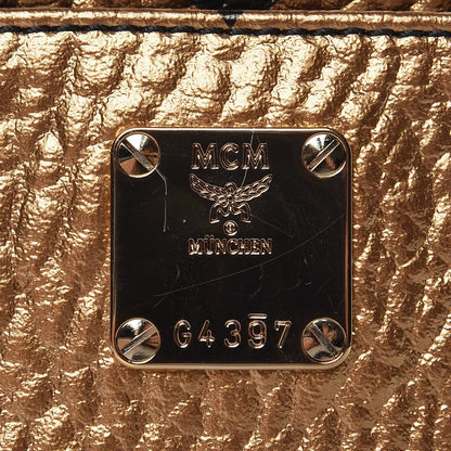 MCM Metallic Visetos Camera Crossbody Bag Gold 10 of 10