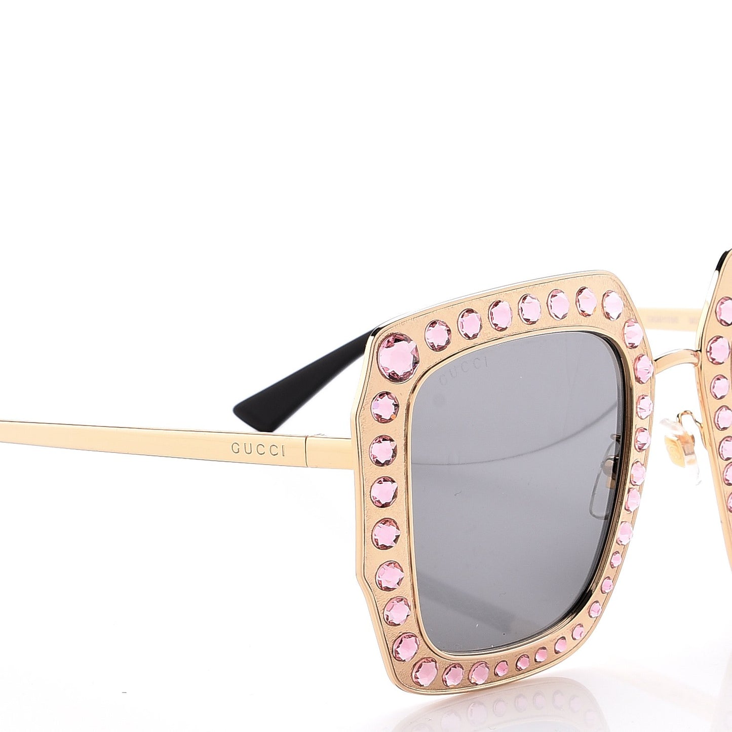 Metal Acetate Crystal Oversize GG0115S Sunglasses Rose Gold