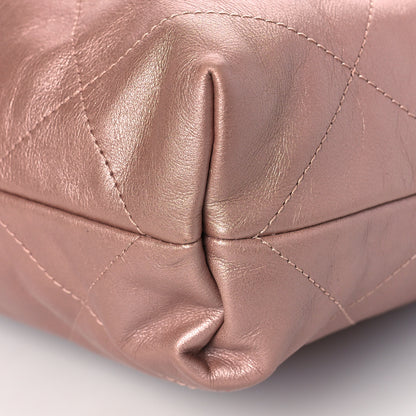 Chanel Metallic Calfskin Quilted Small Chanel 22 Pink 10 of 10