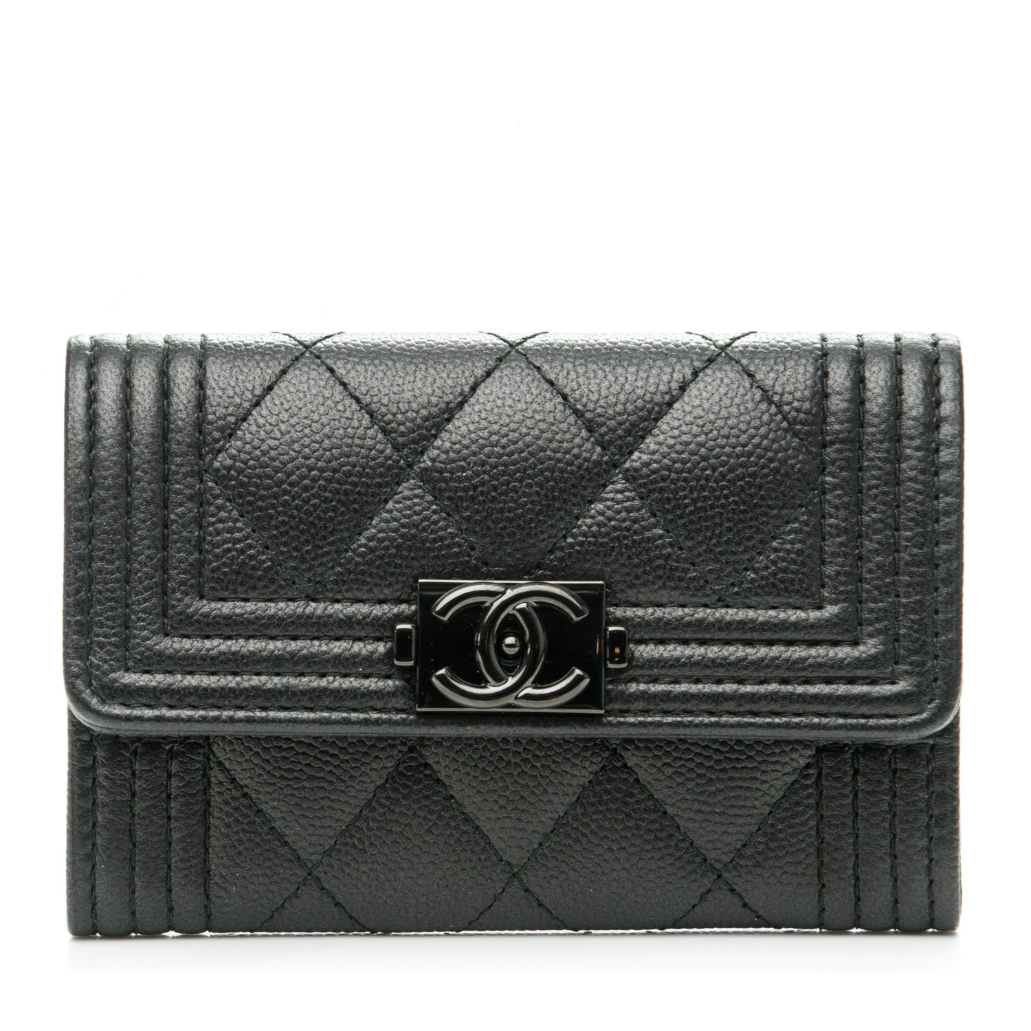 Chanel Caviar Quilted Boy Flap Card Holder So Black 1 of 8