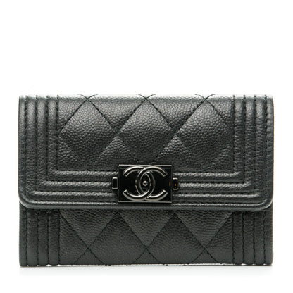 Chanel Caviar Quilted Boy Flap Card Holder So Black 1 of 8