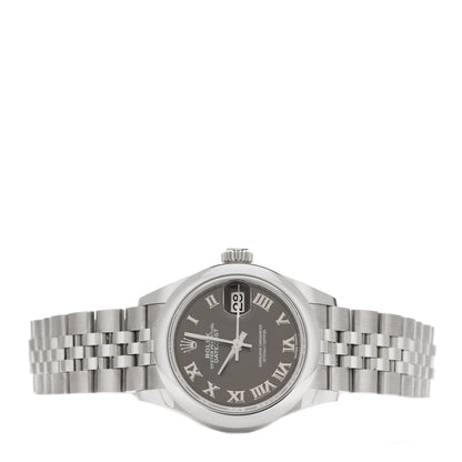 Rolex Stainless Steel 28mm Oyster Perpetual Datejust Watch Slate Roman 279160 2 of 5