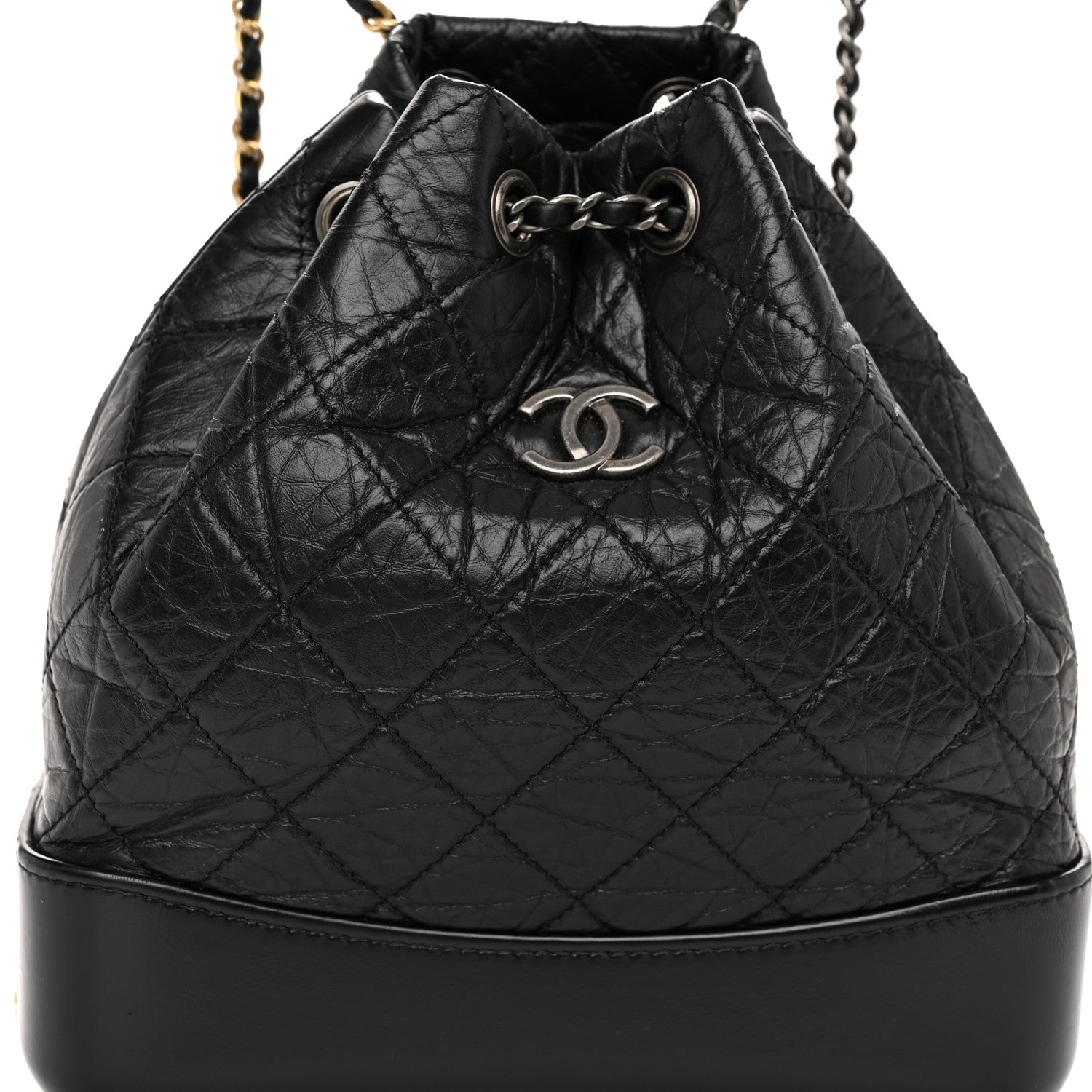 Chanel Aged Calfskin Quilted Small Gabrielle Backpack Black 8 of 10