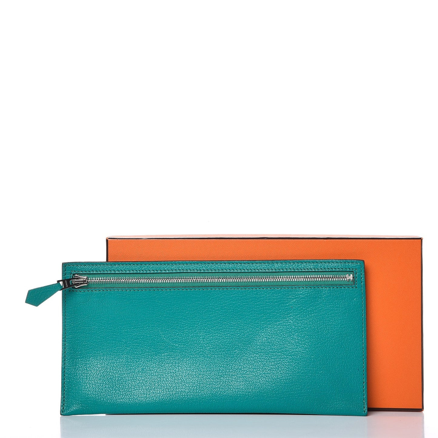 Chevre Mysore Zippered Pencil Case Bleu Paon