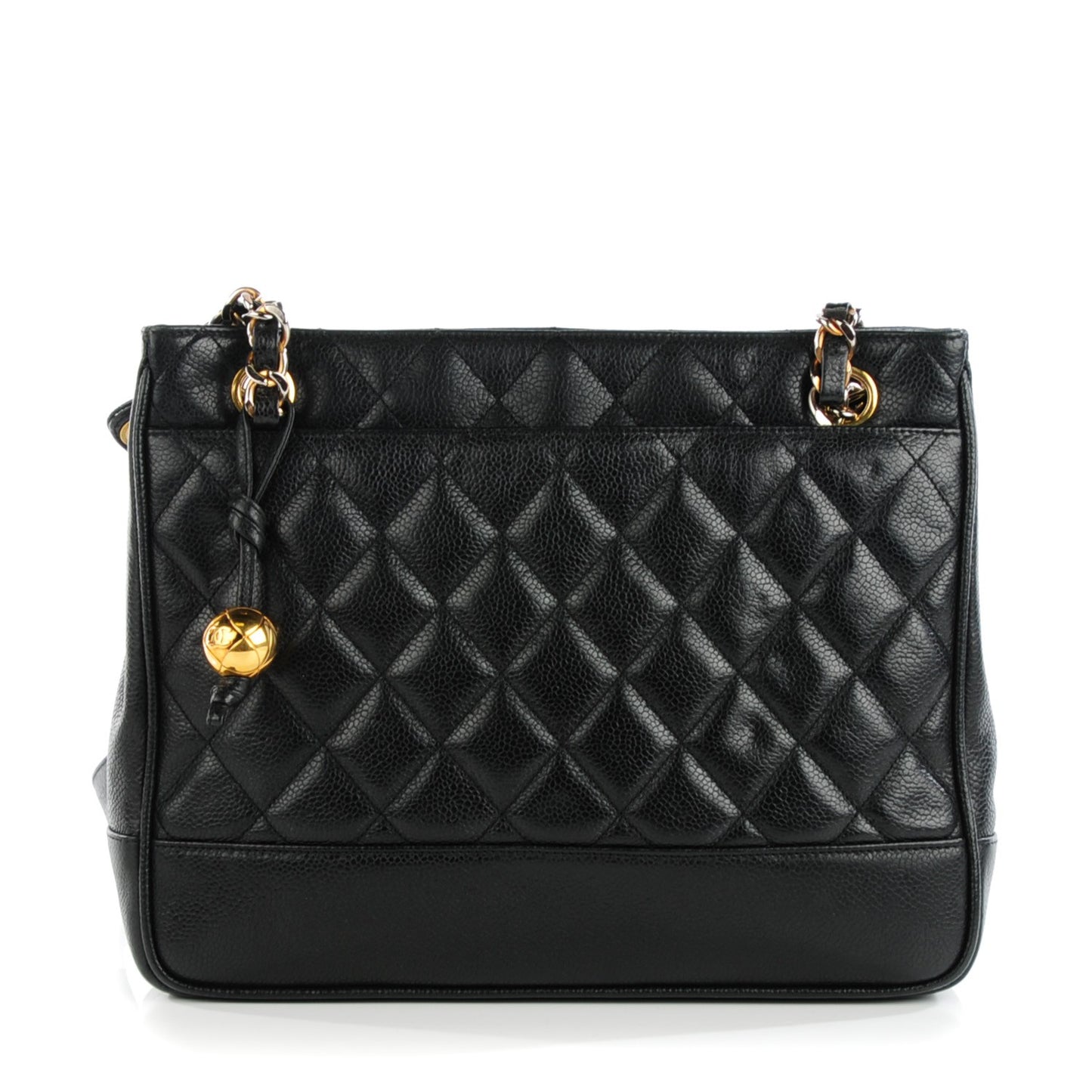 Caviar Quilted Shoulder Bag Black