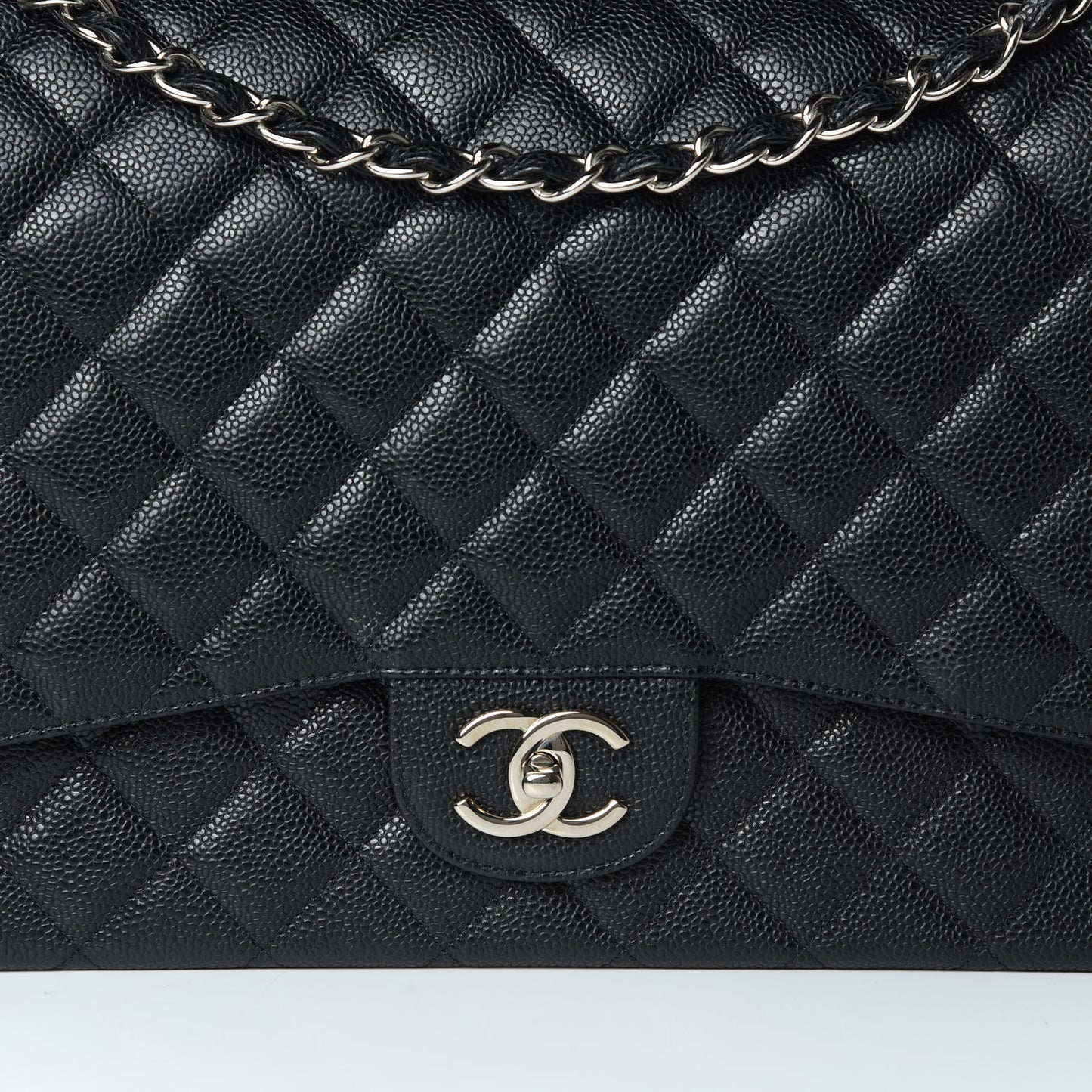 Caviar Quilted Maxi Double Flap Black