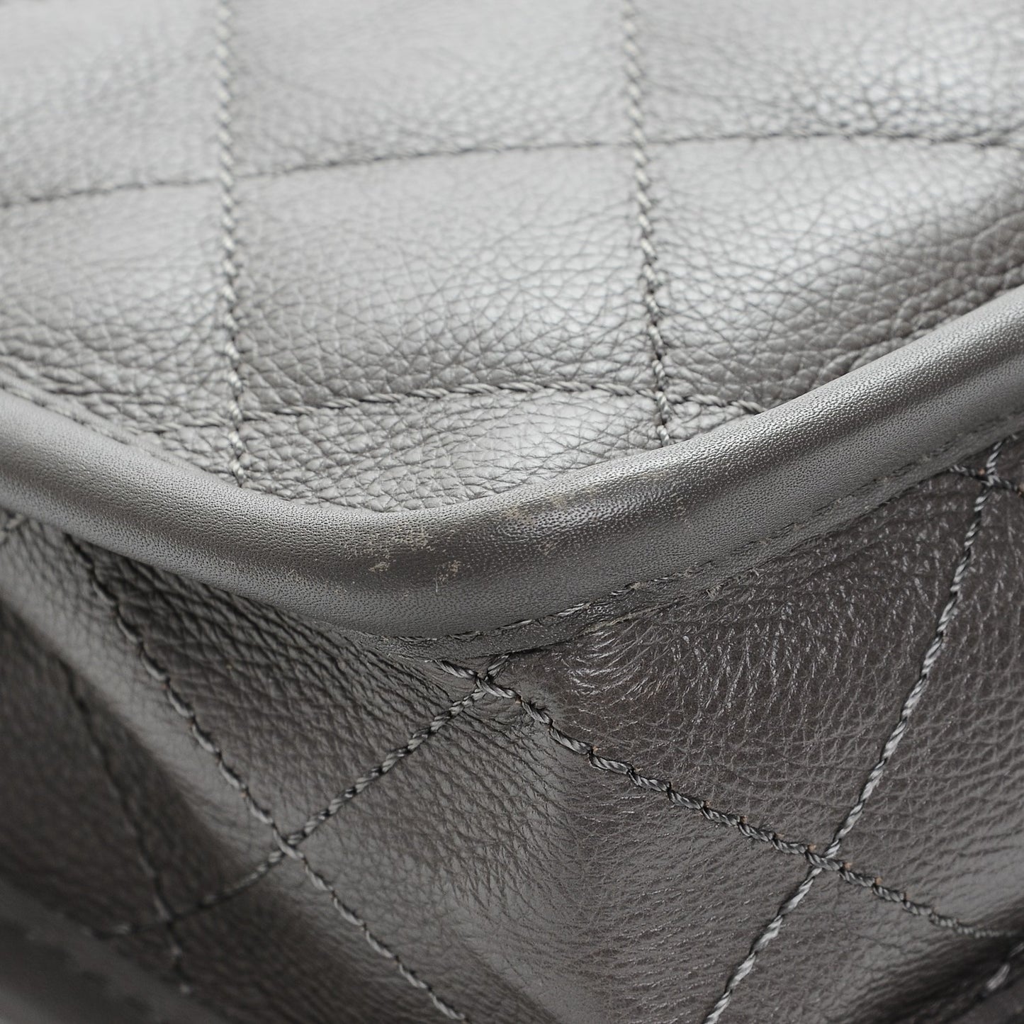 Calfskin Quilted Mini French Riviera Flap Grey