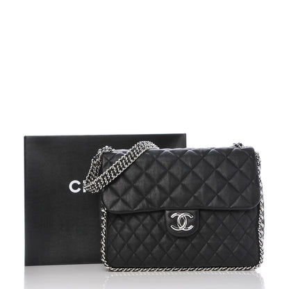 Chanel Washed Lambskin Maxi Chain Around Flap Black 8 of 8