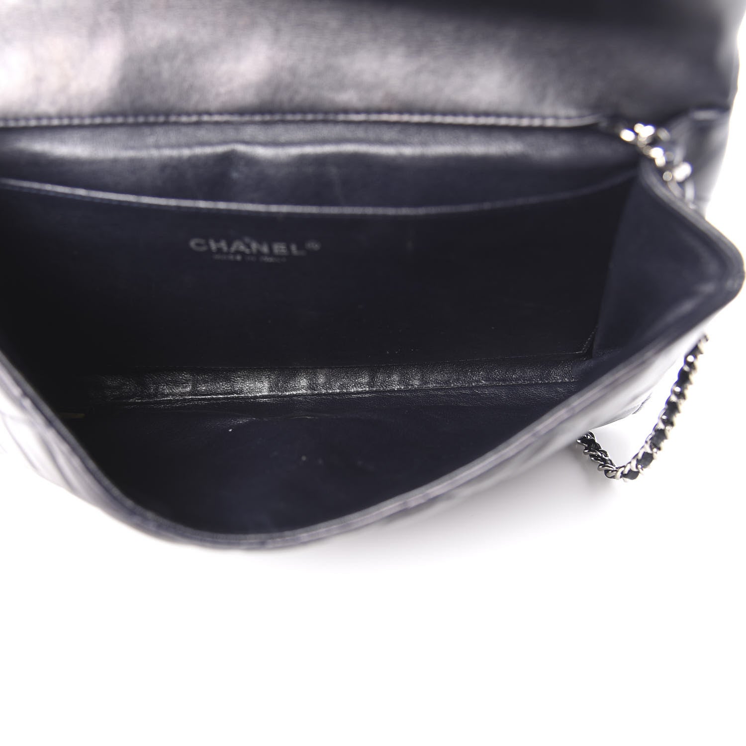 Chanel Lambskin Quilted Clutch With Chain Flap Navy 5 of 11