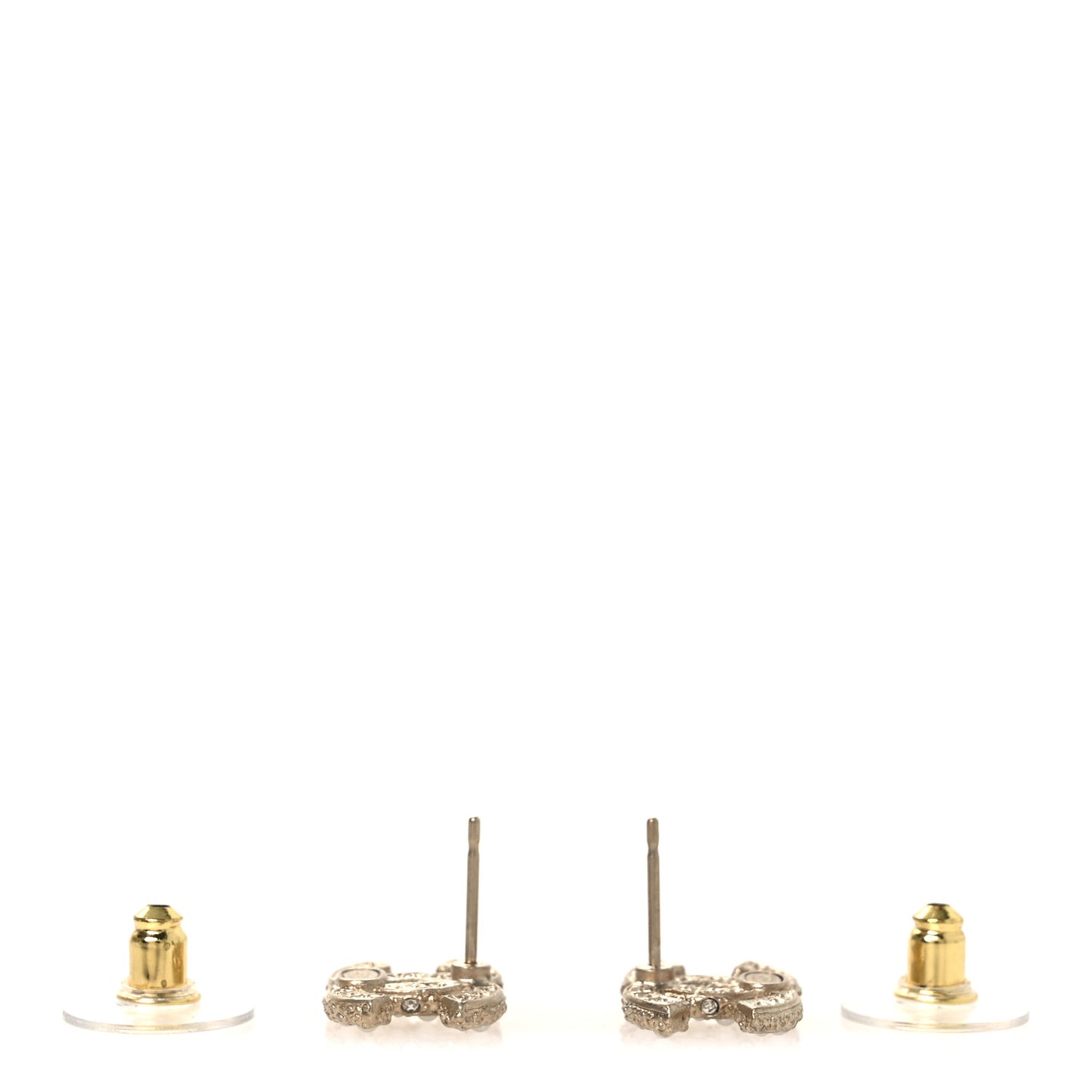 Pearl Crystal CC Earrings Gold