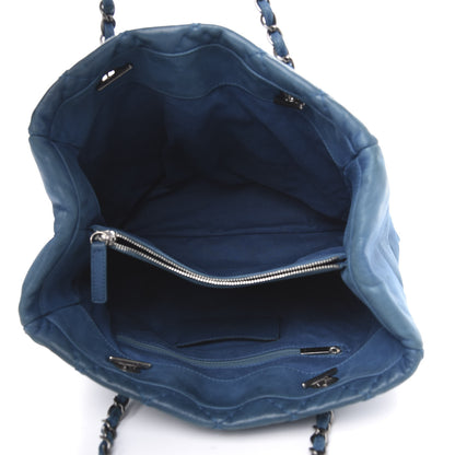 Chanel Iridescent Calfskin Quilted Shopping Tote Blue 5 of 19