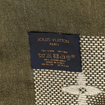 Louis Vuitton Silk Wool Monogram Neo Natte Shawl Kaki 3 of 3