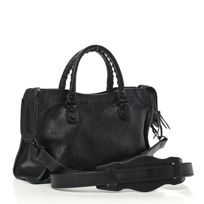 Balenciaga Chevre Black Metallic Edge Hardware S City Black 3 of 10