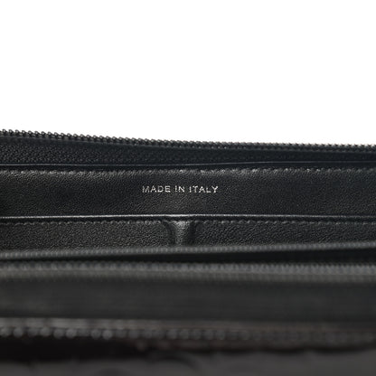 Chanel Patent Camellia Embossed Large Zip Around Gusset Wallet Black 7 of 12