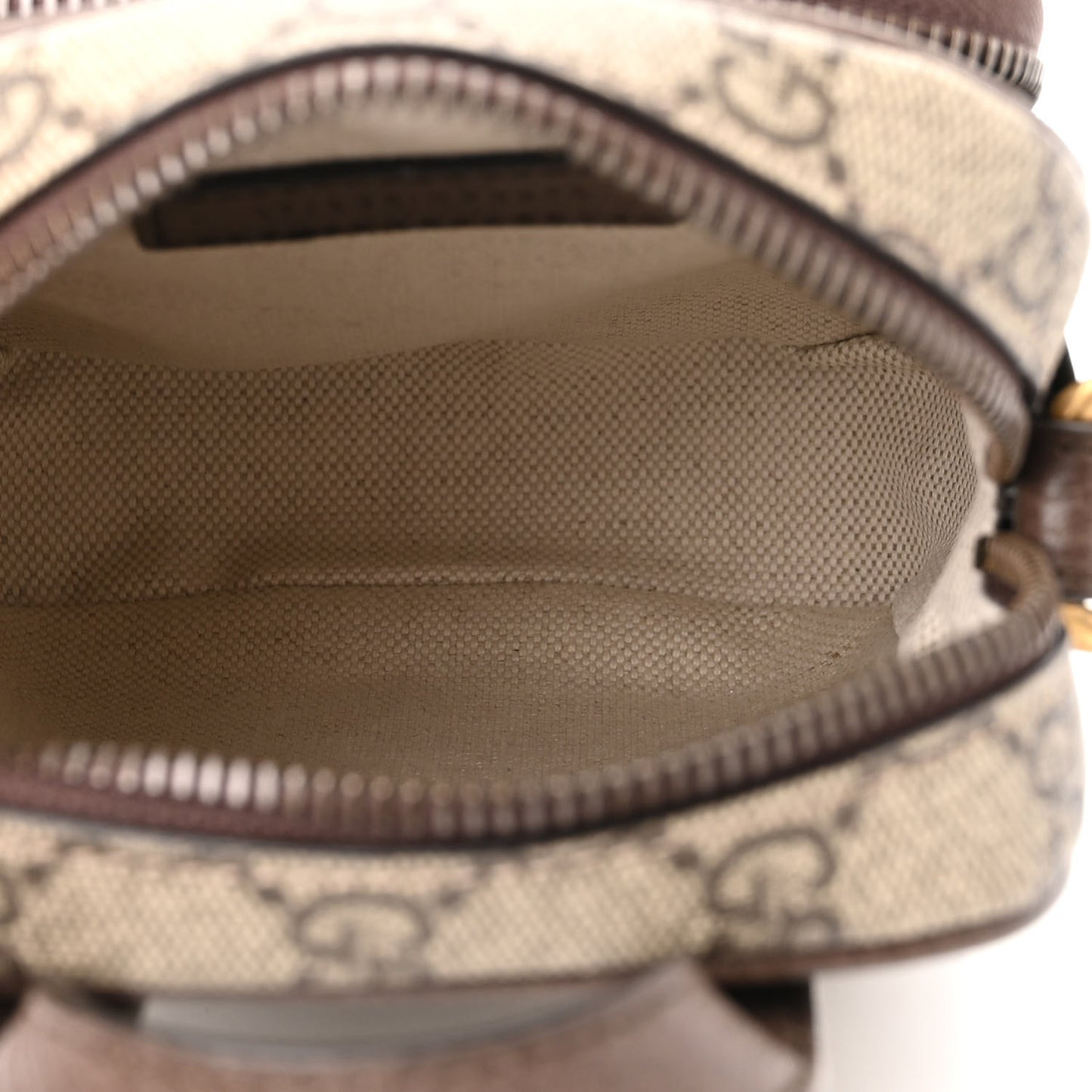 GG Supreme Monogram Web Mini Ophidia Double Zip Messenger Bag Beige New Acero