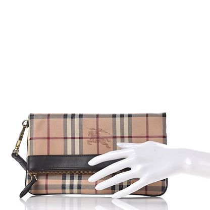 Burberry Haymarket Check Adeline Foldover Clutch Brown 2 of 10
