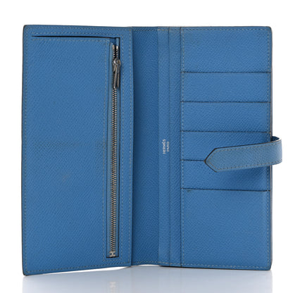 Hermes Epsom Bearn Gusset Wallet Bleu Paradis 5 of 14