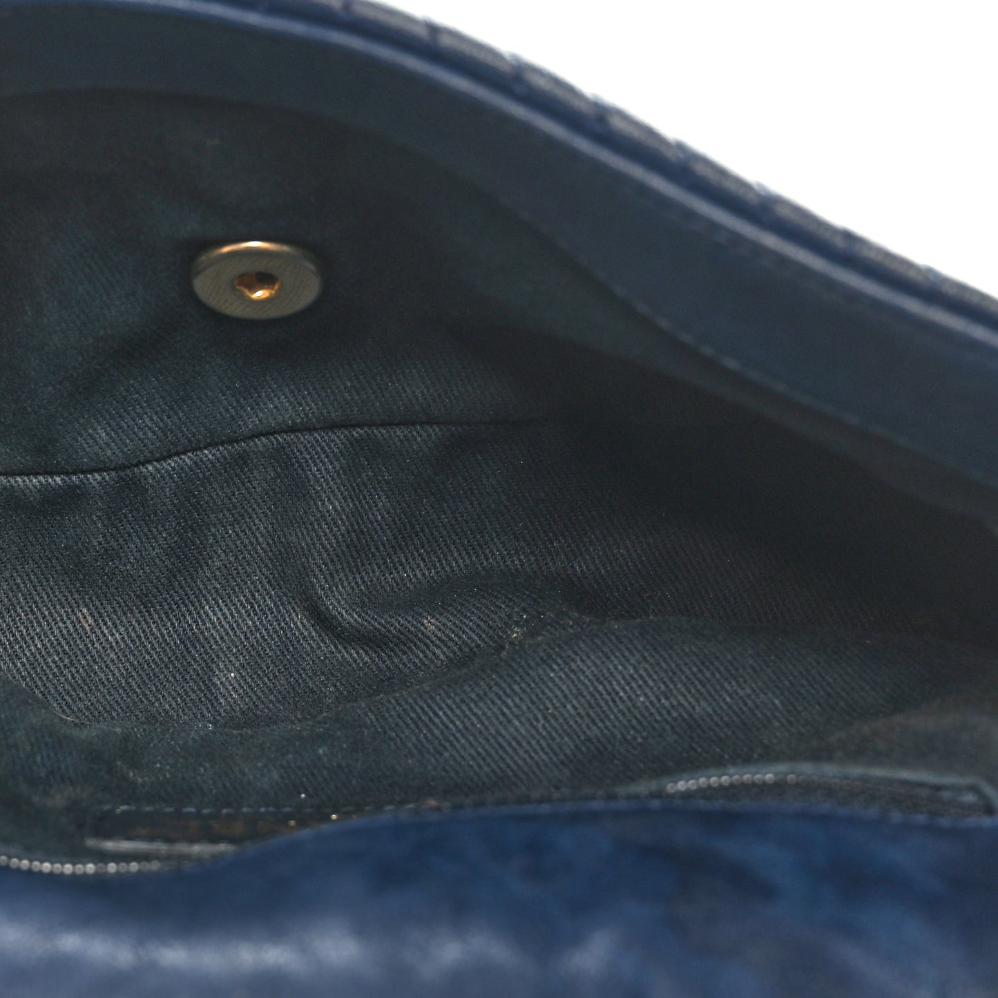 Calfskin Chevron Quilted Small Surpique Flap Navy