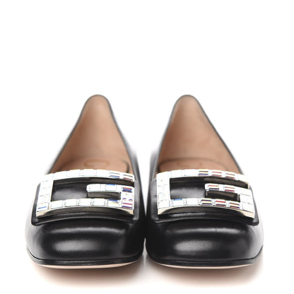 Gucci Malaga Kid Crystal Square G Madelyn Ballet Flats 37.5 Black 2 of 10