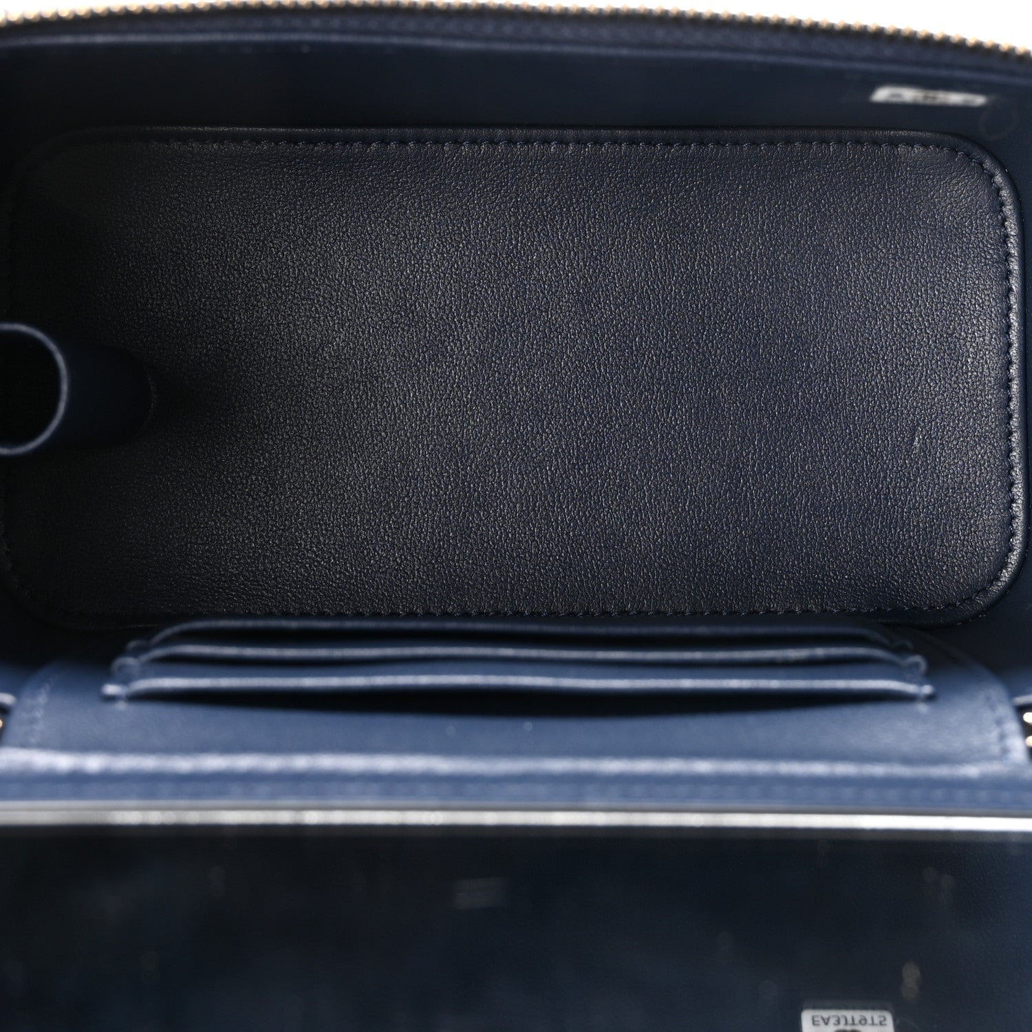 Chanel Lambskin Quilted Metal Small Top Handle Vanity Case With Chain Blue 5 of 11