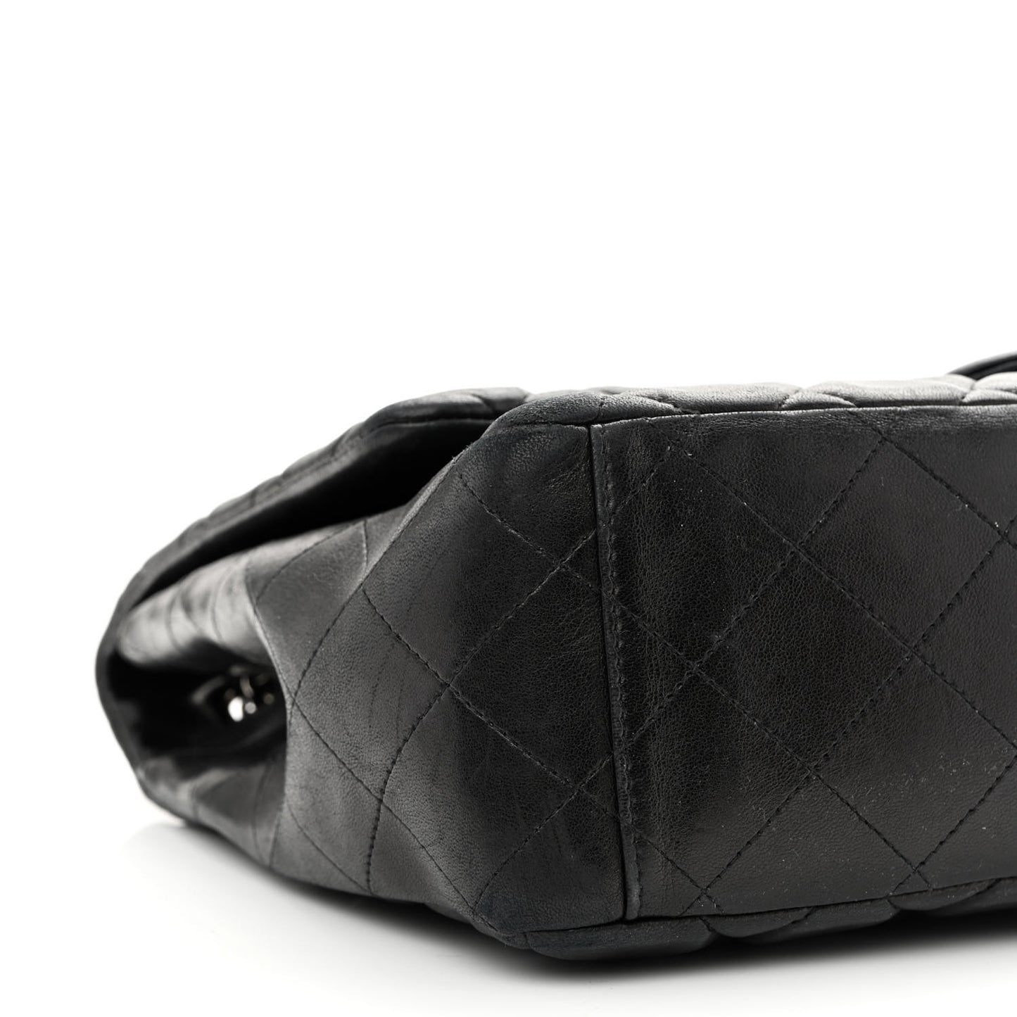 Lambskin Quilted Maxi Single Flap Black