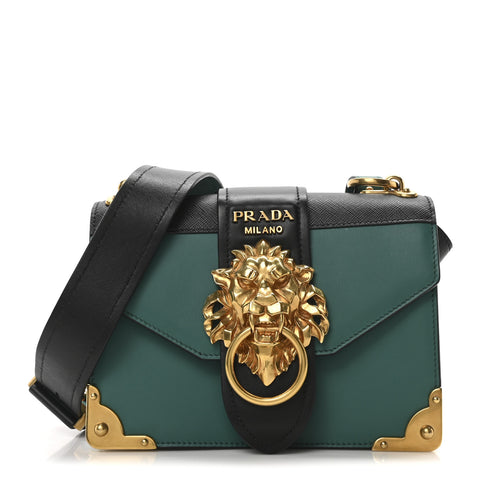 Antic Soft Saffiano Lions Head Cahier Shoulder Bag Assenzio Black