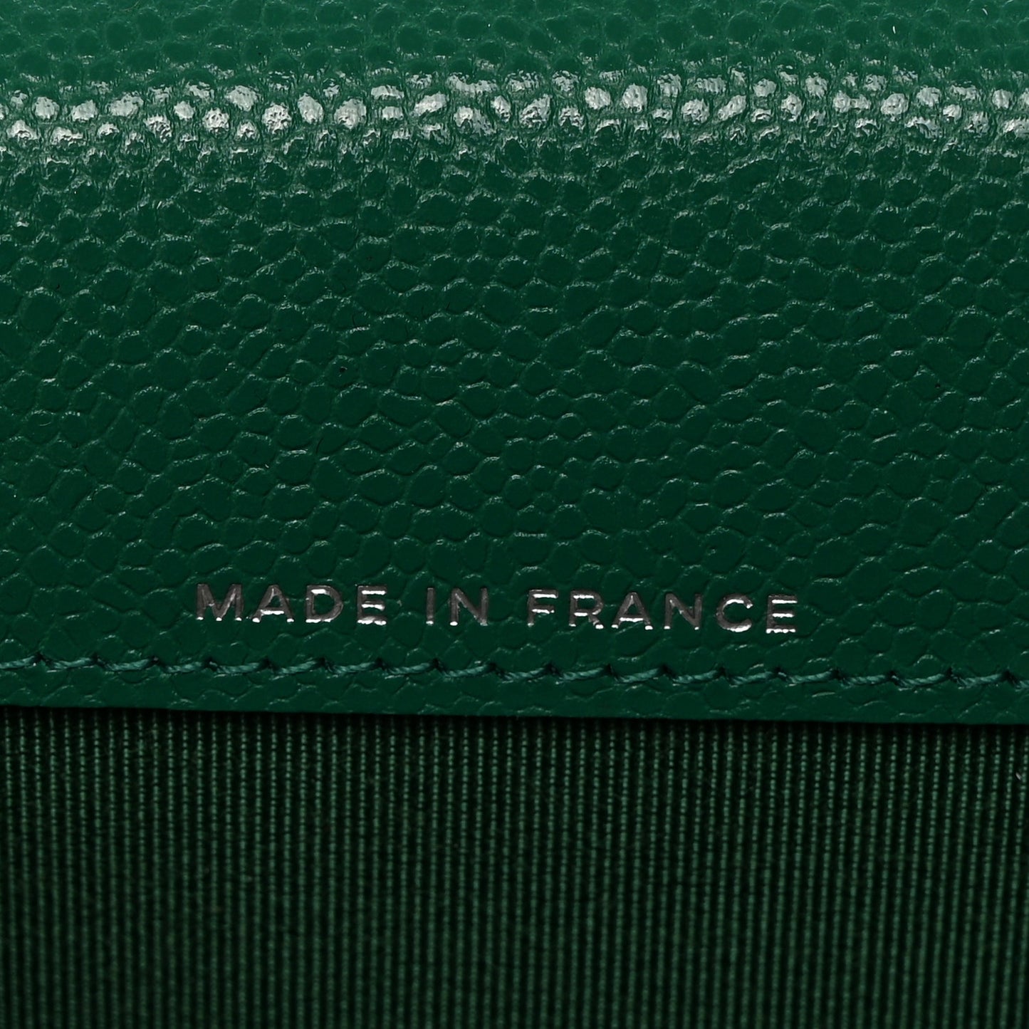 Caviar Quilted Flap Card Holder Wallet Green