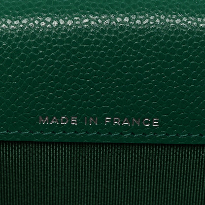 Chanel Caviar Quilted Flap Card Holder Wallet Green 6 of 8