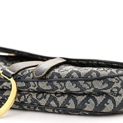 Christian Dior Monogram Saddle Bag Blue 10 of 12