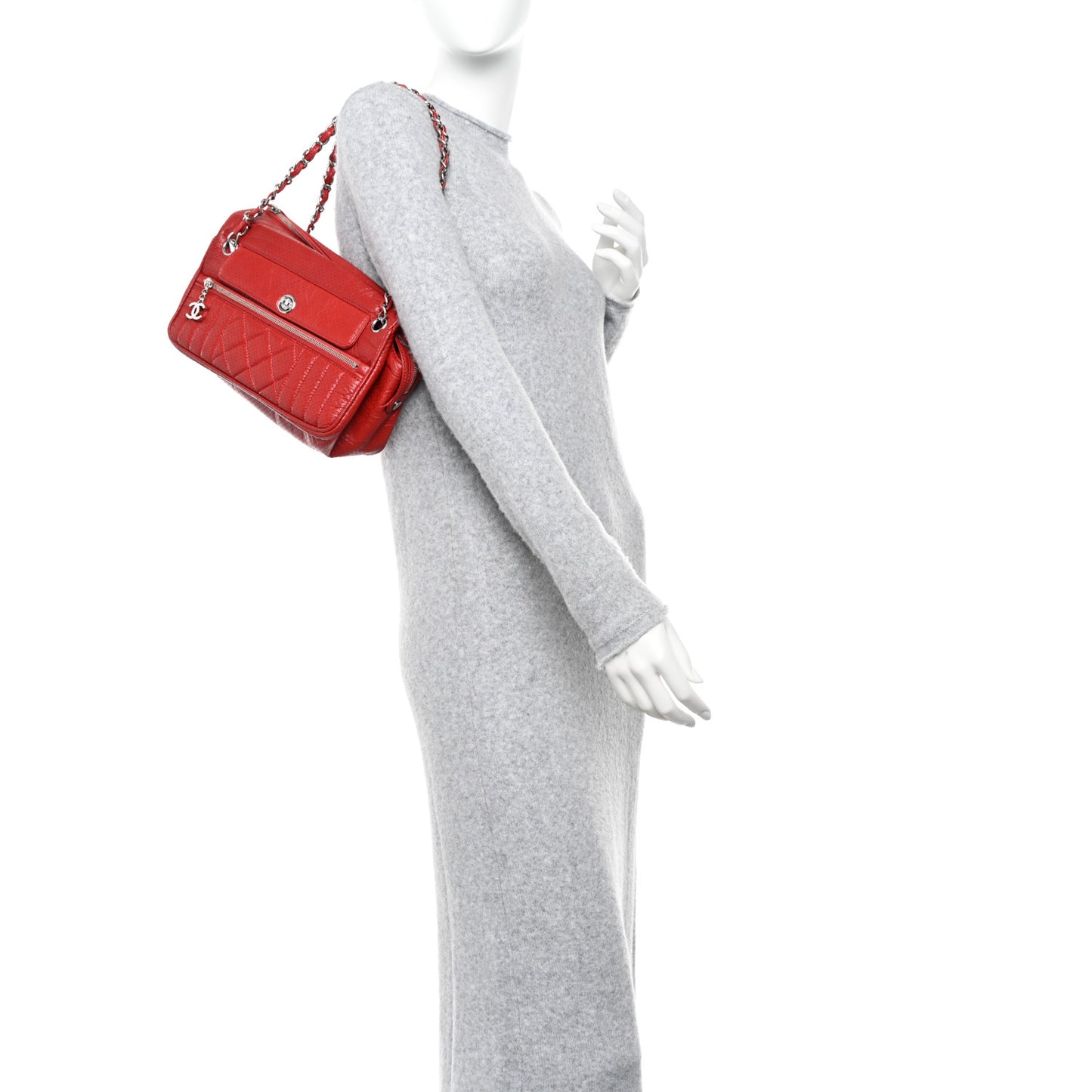 Calfskin Perforated 50's Satchel Red