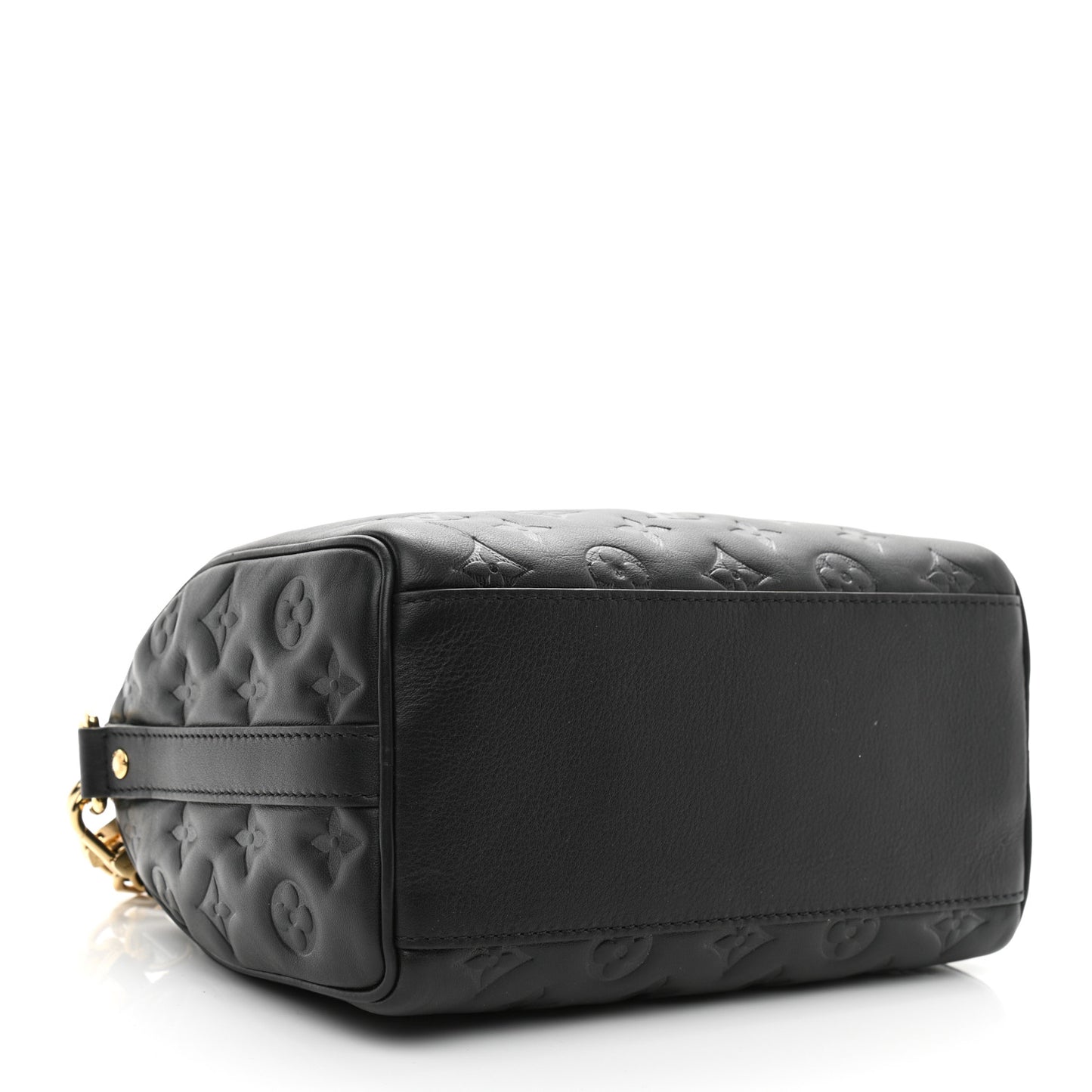 Lambskin Embossed Monogram Speedy 22 Bandouliere Black