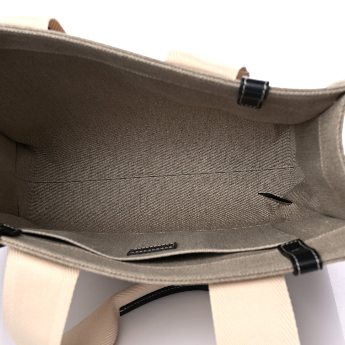 Cotton Calfskin Medium Woody Ribbon Tote White Black