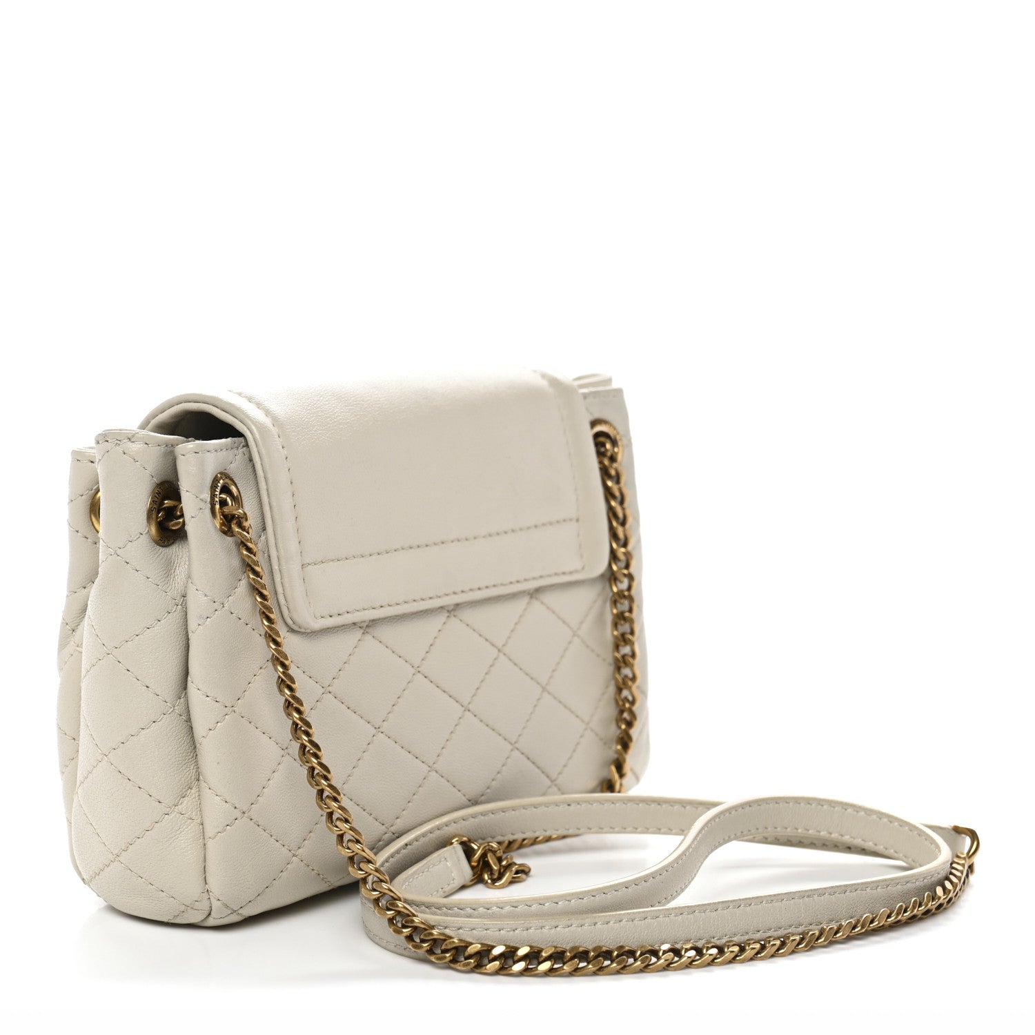 Saint Laurent Lambskin Quilted Monogram Mini Nolita Crema Soft 3 of 11