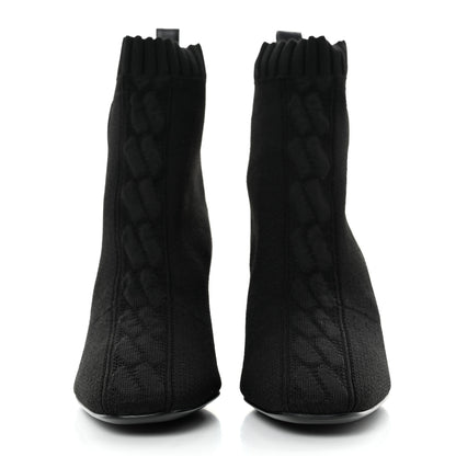 Hermes Knit Calfskin Volver Ankle Boots 35 Black 2 of 9
