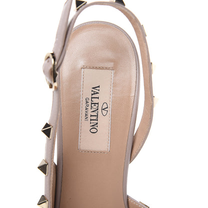 Valentino Garavani Nappa Rockstud Half D'Orsay Slingback 85mm Pumps 38 Poudre 7 of 8