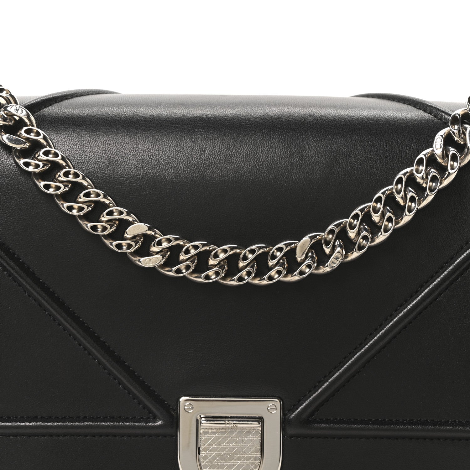 Christian Dior Lambskin Medium Diorama Flap Bag Black 8 of 10